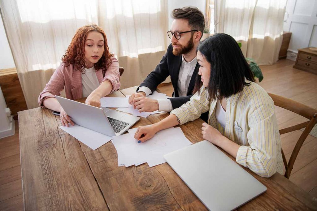 Three home inspectors checking the Legal and Ethical Considerations