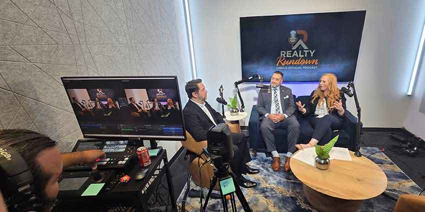 Multiple Real Estate Agents talking during a podcast on how Realtors can benefit from using podcasts